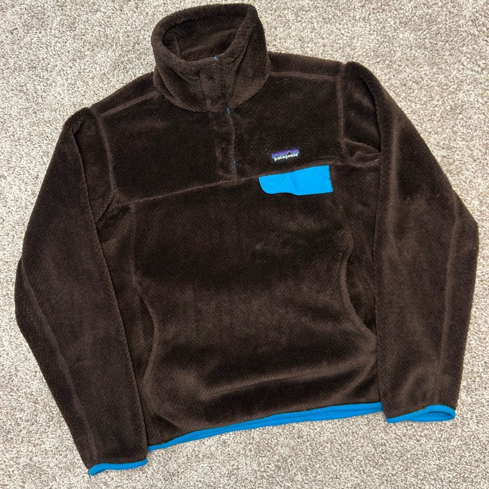 Patagonia Snap T Fleece Pullover Women Size Small Brown Blueโ Outdoor